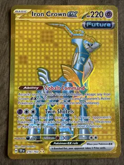 Pokemon TCG Iron Crown EX Gold SV05: 216/162 Temporal Forces Hyper Rare - Image 1