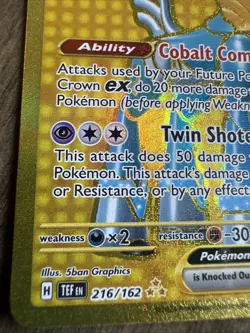 Pokemon TCG Iron Crown EX Gold SV05: 216/162 Temporal Forces Hyper Rare - Image 3