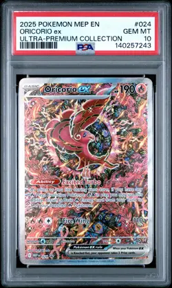 2025 POKEMON MEP EN-ME BLACK STAR PROMO #024 ORICORIO EX PSA 10 - Image 1