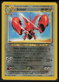 Pokemon Scizor (29) Rare Unlimited Neo Discovery 29/75 LP - Image 1