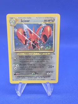 VTG WOTC Pokemon Neo Discovery Unlimited Scizor 10/75 Holo Rare LP/MP W Swirl - Image 1