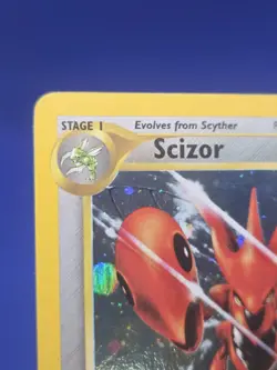 VTG WOTC Pokemon Neo Discovery Unlimited Scizor 10/75 Holo Rare LP/MP W Swirl - Image 3