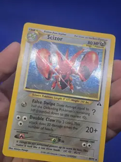VTG WOTC Pokemon Neo Discovery Unlimited Scizor 10/75 Holo Rare LP/MP W Swirl - Image 5