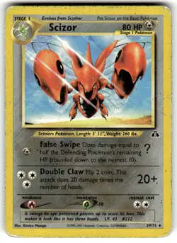 Scizor - 29/75 - Pokemon Neo Discovery Unlimited Rare Card WOTC HP/DMG - Image 1