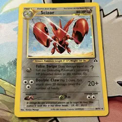 Scizor 10/75 Neo Discovery 2001 Holo Rare WOTC Pokemon Card TCG - LP - Swirl - Image 1