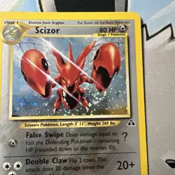 Scizor 10/75 Neo Discovery 2001 Holo Rare WOTC Pokemon Card TCG - LP - Swirl - Image 3