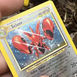 Scizor 10/75 Neo Discovery 2001 Holo Rare WOTC Pokemon Card TCG - LP - Swirl - Image 4