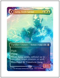 1x Aang, Swift Savior - 0298, Borderless Art Foil, Magic the Gathering, MTG NM - Image 1