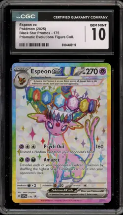 Pokemon Espeon ex Prismatic Evo. Figure Coll. Promo SVP EN 175 CGC 10 Gem Mint - Image 1