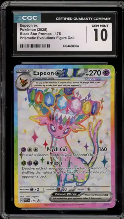 Pokemon Espeon ex Prismatic Evo. Figure Coll. Promo SVP EN 175 CGC 10 Gem Mint - Image 1