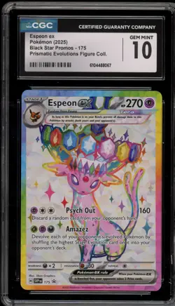 Pokemon Espeon ex Prismatic Evo. Figure Coll. Promo SVP EN 175 CGC 10 Gem Mint - Image 1
