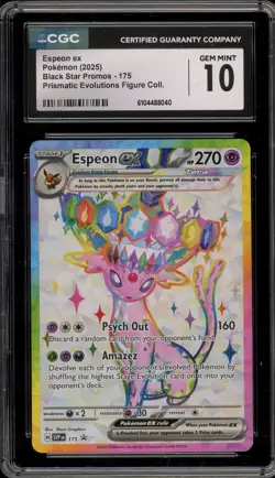 Pokemon Espeon ex Prismatic Evo. Figure Coll. Promo SVP EN 175 CGC 10 Gem Mint - Image 1