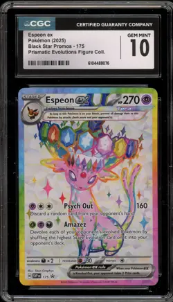 Pokemon Espeon ex Prismatic Evo. Figure Coll. Promo SVP EN 175 CGC 10 Gem Mint - Image 1
