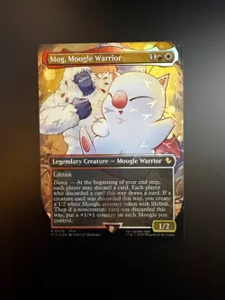 MTG Final Fantasy English Mog, Moogle Warrior Borderless 0476 Chocobo Track Foil - Image 1