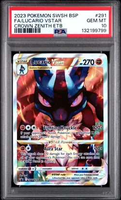 PSA 10 LUCARIO VSTAR SWSH291 BLACK STAR PROMO CROWN ZENITH ETB POKEMON 😍 - Image 1