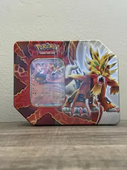 Pokemon Paradox Destinies Tin-Gouging Fire ex Tin w/5 Booster Packs New/Sealed - Image 1