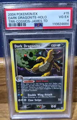 2004 POKEMON EX TEAM ROCKET RETURNS #15 DARK DRAGONITE-HOLO PSA 4 - Image 1