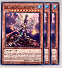 Yugioh! 3x Finis Terrae Tower of the Necroworld DUNE-EN082 Common 1st Ed NM - Image 1