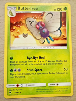 Pokemon TCG Butterfree 3/147 Burning Shadows Non-Holo Rare Card - Image 1