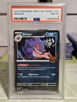 PSA 8 NM-MT Gengar Graded Pokemon Card #057 Trick or Trade 2024 - Image 1