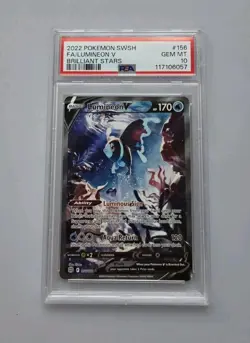 2022 POKEMON SWORD & SHIELD BRILLIANT STARS #156 FULL ART/LUMINEON V PSA 10 - Image 1
