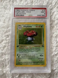 1999 Vileplume Holo Pokemon Jungle 1st Edition PSA 9 Mint 15/64 - Image 1