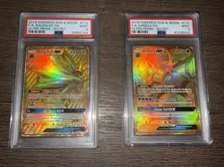 2018 Pokemon Ultra Prism Solgaleo GX 173 and Lunala GX 172 - PSA 9 Lot Of 2 - Image 1