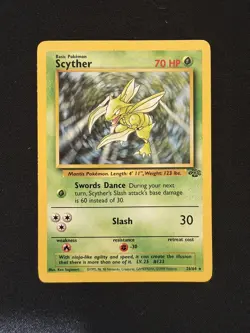 Pokemon TCG Scyther 26/64 Jungle Unlimited Non-Holo - MP - Image 1