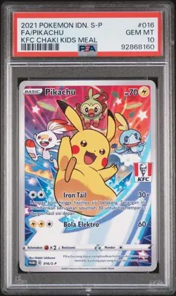 2021 POKEMON INDONESIAN PROMO KFC CHAKI MEAL PSA 10 SET - Image 2
