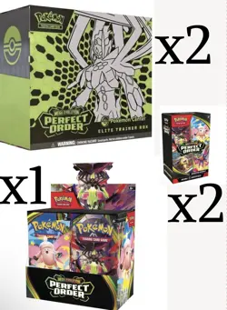 ✅(Presale) ✅2Perfect Order Pokemon Center ETBs 2 Booster Bundles & 1 Booster Box - Image 1