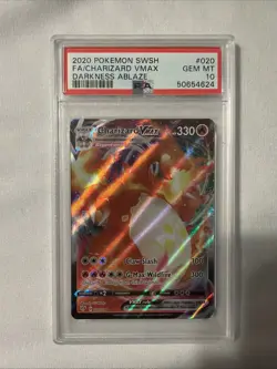 Pokemon TCG Charizard VMAX Darkness Ablaze Holo Ultra Rare PSA 10 - Image 1
