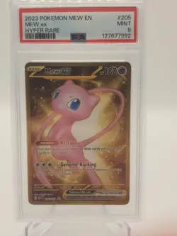Pokemon TCG Mew EX 205/165 Scarlet & Violet 151 Hyper Rare Gold PSA 9 - Image 1