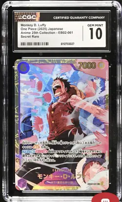 2025 One Piece Japanese Monkey D. Luffy EB02-061 SEC CGC 10 GEM MINT - Image 1