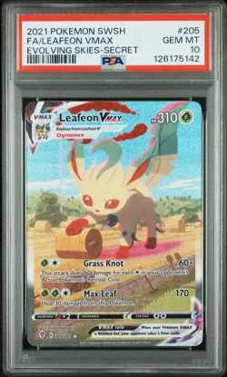 Pokemon PSA 10 Leafeon VMAX 205/203 Evolving Skies Alternate Art Full Art Mint - Image 1