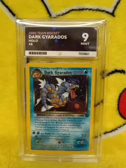 Pokemon Team Rocket Set 2000 Holo Dark Gyrados 8/82 Ace Graded 9 Mint Part Swirl - Image 1