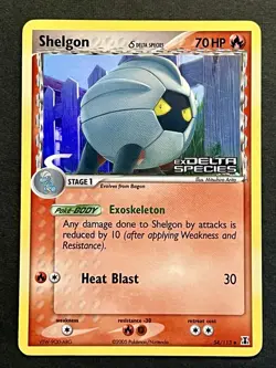 Pokemon Shelgon EX Delta Species Reverse Holo NM 2005 Vintage Pokemon - Image 1