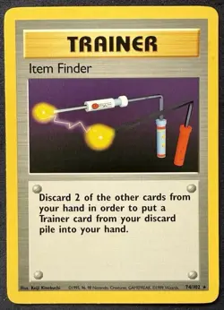 Pokemon TCG Trainer Item Finder 74/102 Base Set Unlimited Rare Vintage - Image 1