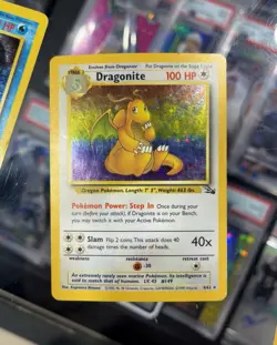 Pokemon Dragonite Fossil 4/62 100 HP Holo Rare English Wizards 1999 TCG - Image 1