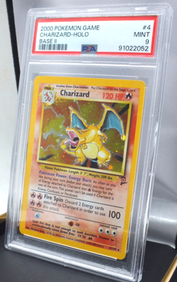 2000 Pokemon Game Charizard Holo Base II #4 PSA MINT 9 - Image 2