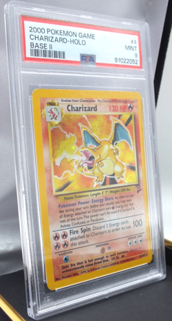 2000 Pokemon Game Charizard Holo Base II #4 PSA MINT 9 - Image 3