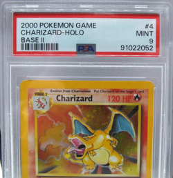 2000 Pokemon Game Charizard Holo Base II #4 PSA MINT 9 - Image 4