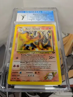 Pokemon Blaine's Charizard 2/132 CGC 7 Fighting Symbol ERROR Gym Challenge - Image 5