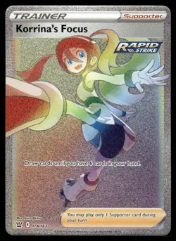 Pokemon Cards Korrina's Focus 174/163 Battle Styles Rare Rainbow NM - Image 1