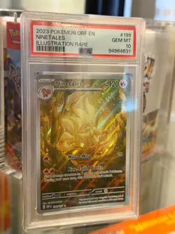 2023 POKEMON OBF EN-OBSIDIAN FLAMES ILLUSTRATION RARE #199 NINETALES PSA 10 - Image 1