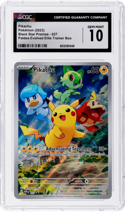 2023 Pokemon Black Star Promo Paldea Evolved Pikachu Elite Trainer Box CGC 10 - Image 1