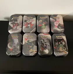 Pokemon TCG Black Bolt White Flare Unova Mini Tin 8 Compete Art Set W/ Display - Image 2