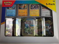 Pokemon 2023 Paldea & Friends Mini Tin Costco 5 Pack New & Factory Sealed - Image 1