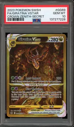 Pokemon Giratina VSTAR Crown Zenith Secret Rare Full Art #GG69 PSA 10 Gem Mint - Image 1
