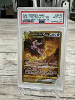 2023 POKEMON SWSH CROWN ZENITH #GG67 FULL ART/ORIGIN FORME PALKIA VSTAR PSA 10 - Image 1