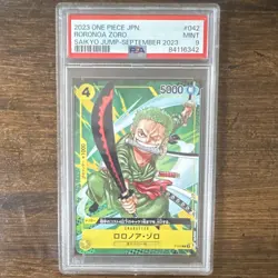 Bandai 2023 One Piece Roronoa Zoro #042 Saikyo Jump Japanese PSA 9 - Image 1